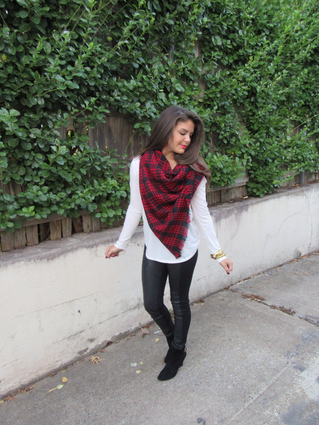 KATE Plaid Blanket Fringe Scarf