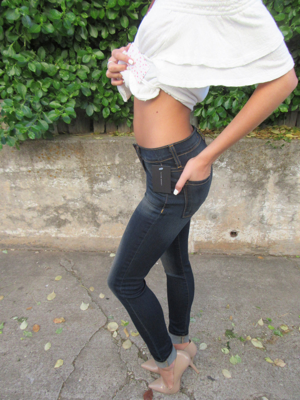 FLYING MONKEY Cuffed LUXE BLUE Skinny Jean