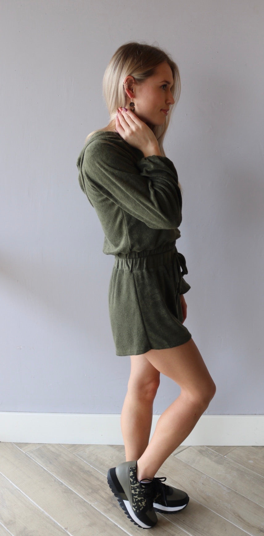 STARK 2pc TerryKnit Cropped Hoodie/Short Set