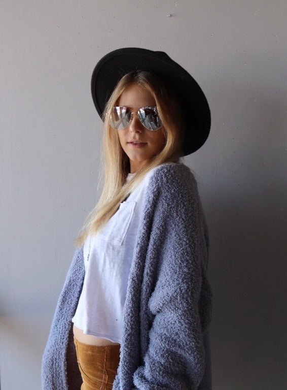 COMMIT Sherpa PopcornKnit Pocket Open Cardigan Top