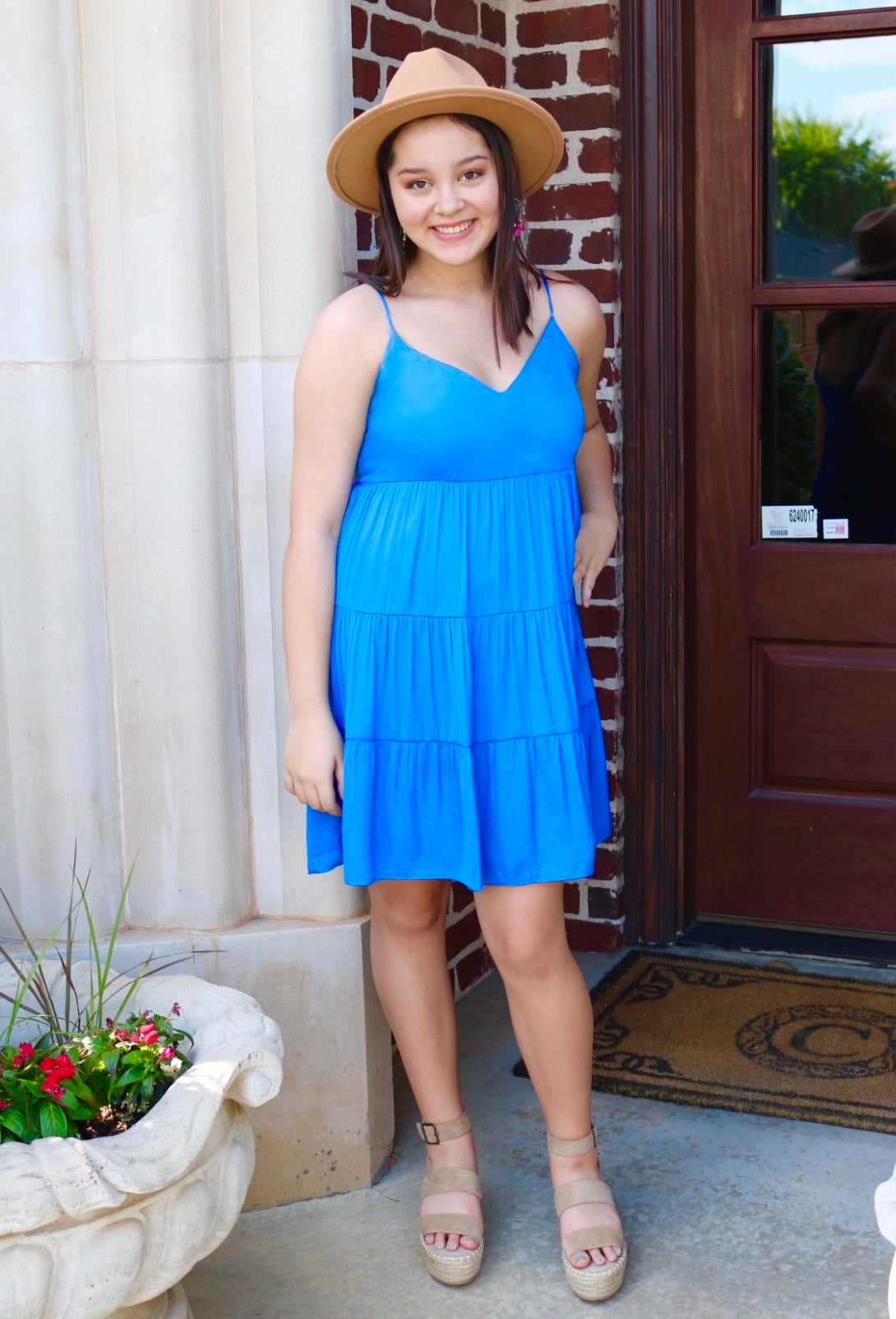 PROSPERITY Tiered CamiStrap Flare Midi Dress