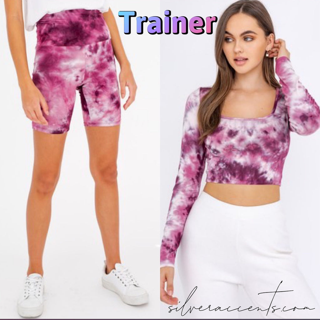 TRAINER TieDye SquareNeck LongSleeve Crop Top