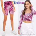 TRAINER TieDye SquareNeck LongSleeve Crop Top