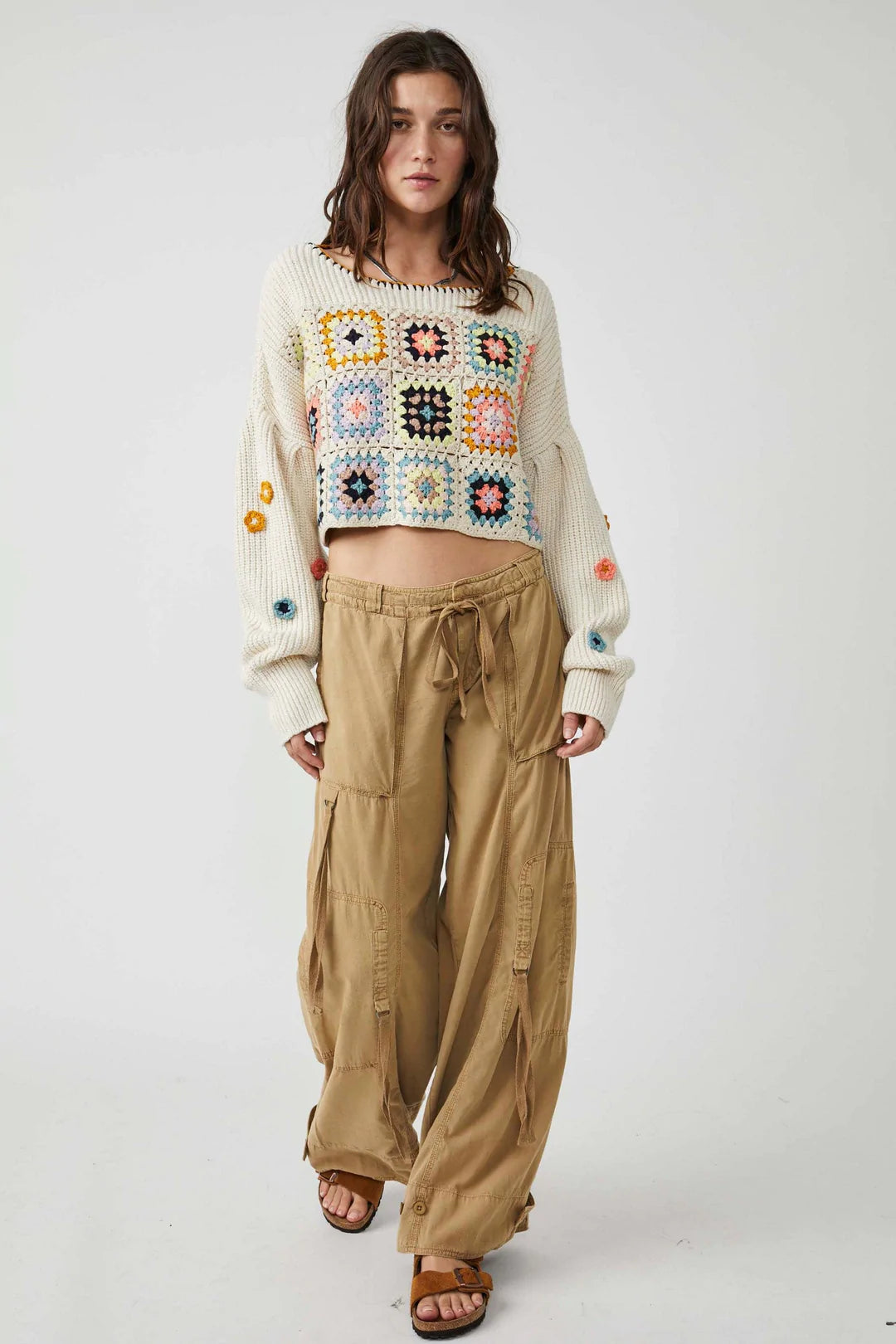 FREE PEOPLE Crochet DAHLIA Pullover Sweater Top