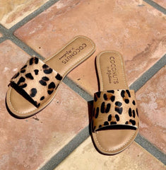 COCONUTS by MATISSE Ponyhair Leopard TIKI MiniWedge Sandal Shoe