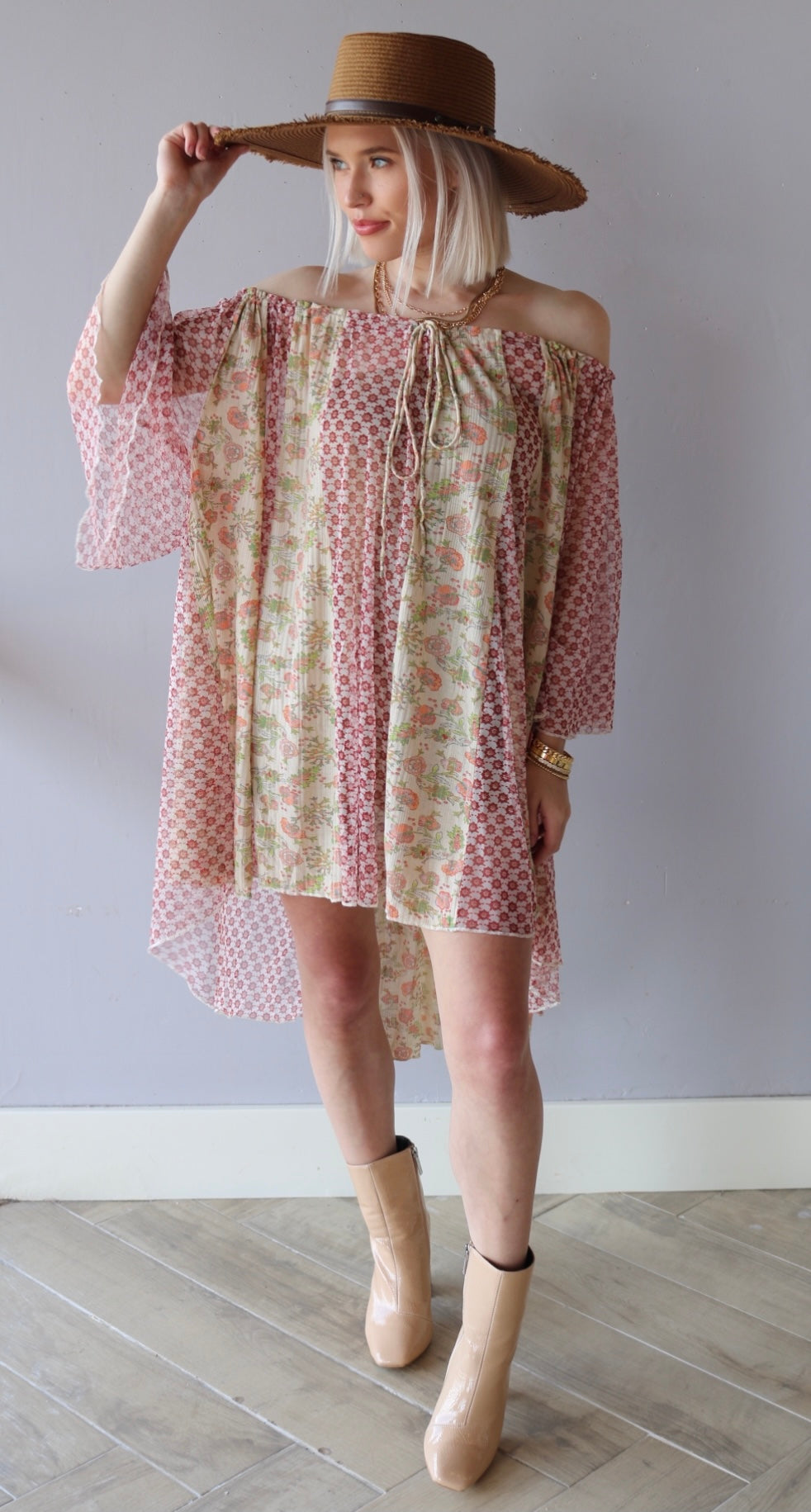 FREE PEOPLE Print BECAUSE I LOVE YOU Tunic Top Dress