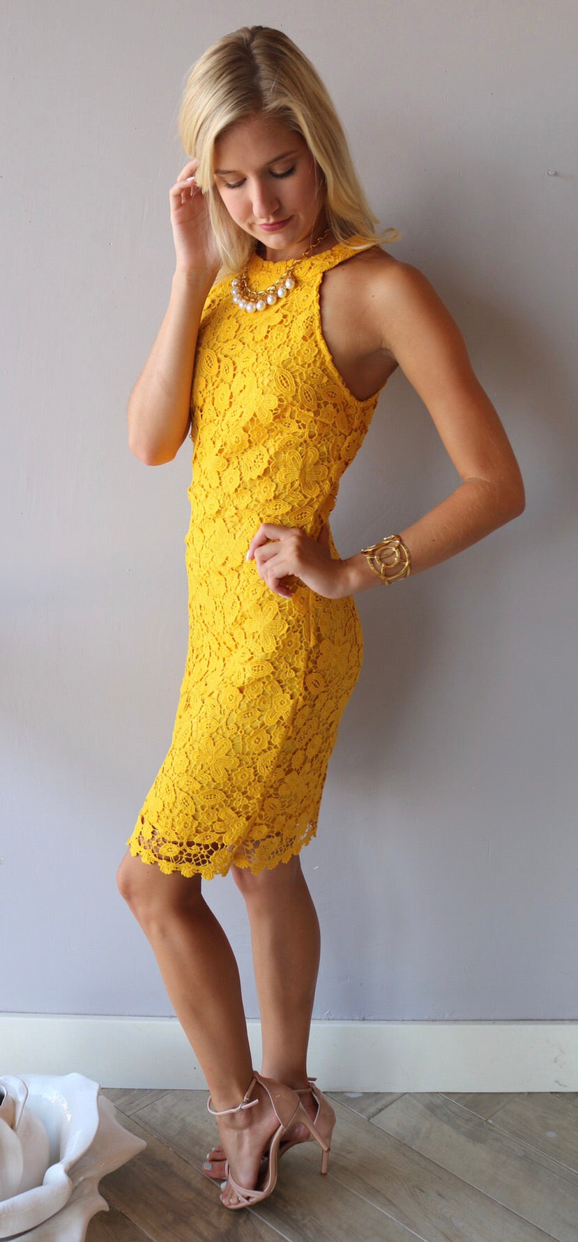 UMGEE Crochet Lace HANDPICKED HalterNeck Dress