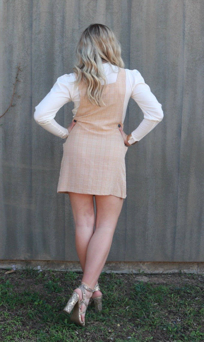 AFFIRM Plaid Pinafore Skirt Jumper Dress