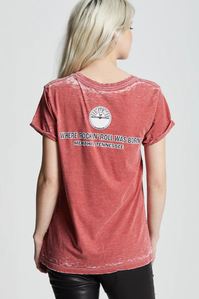 *RECYCLED KARMA Burnout ELVIS Good Rockin Tonight ShortSleeve Tee