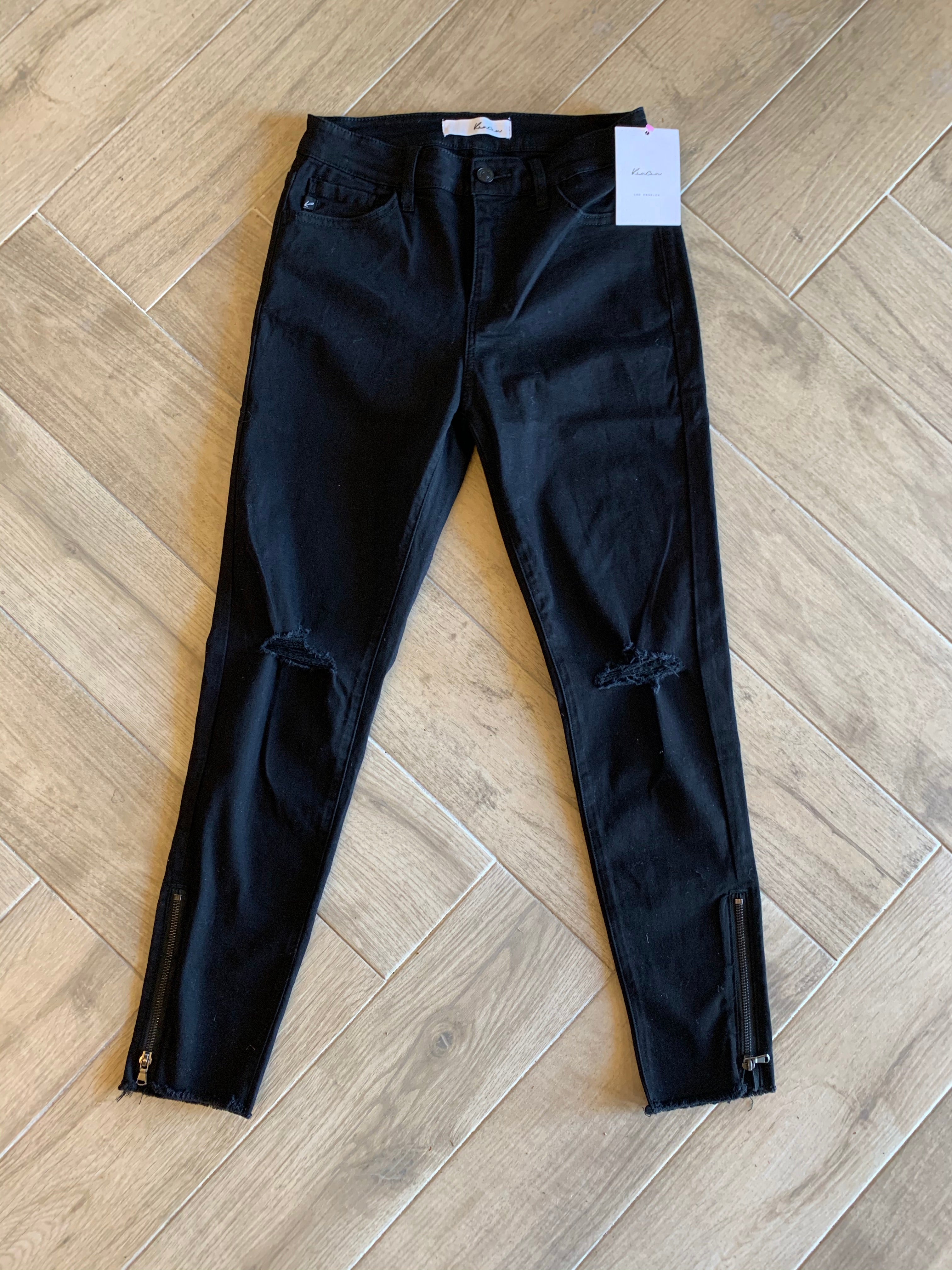 KANCAN HiRise EXHALE Distressed Ankle Skinny Jeans