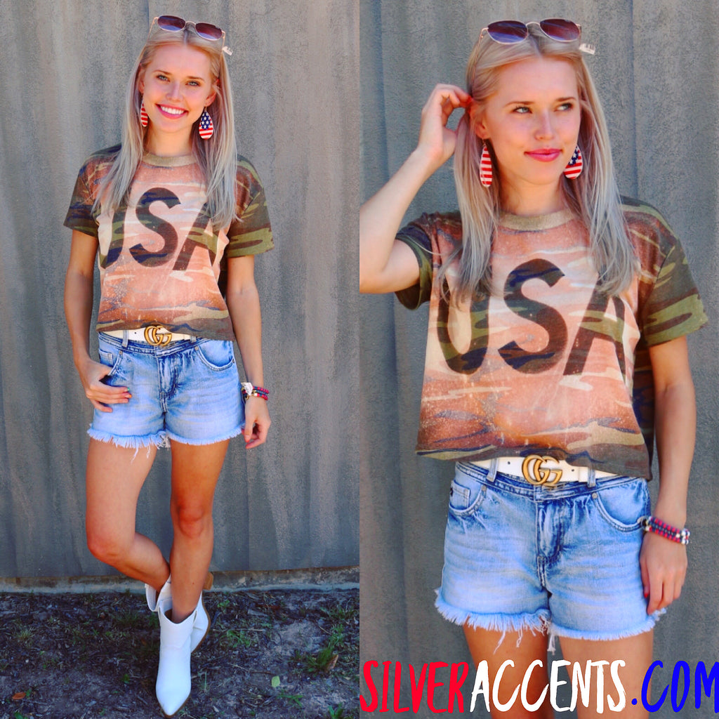 MH Patriotic Tie Dye Crop Tee