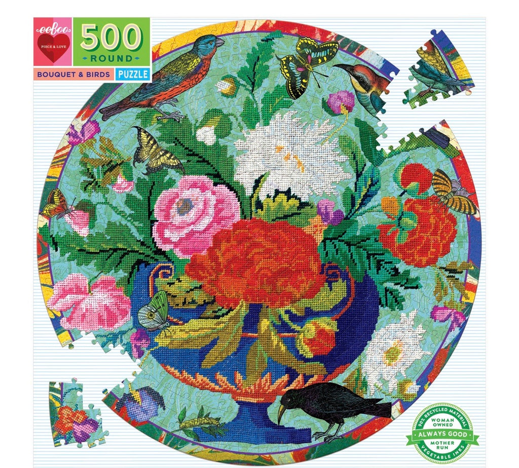 EEBOO Piece & Love 500 Pc ROUND Puzzle