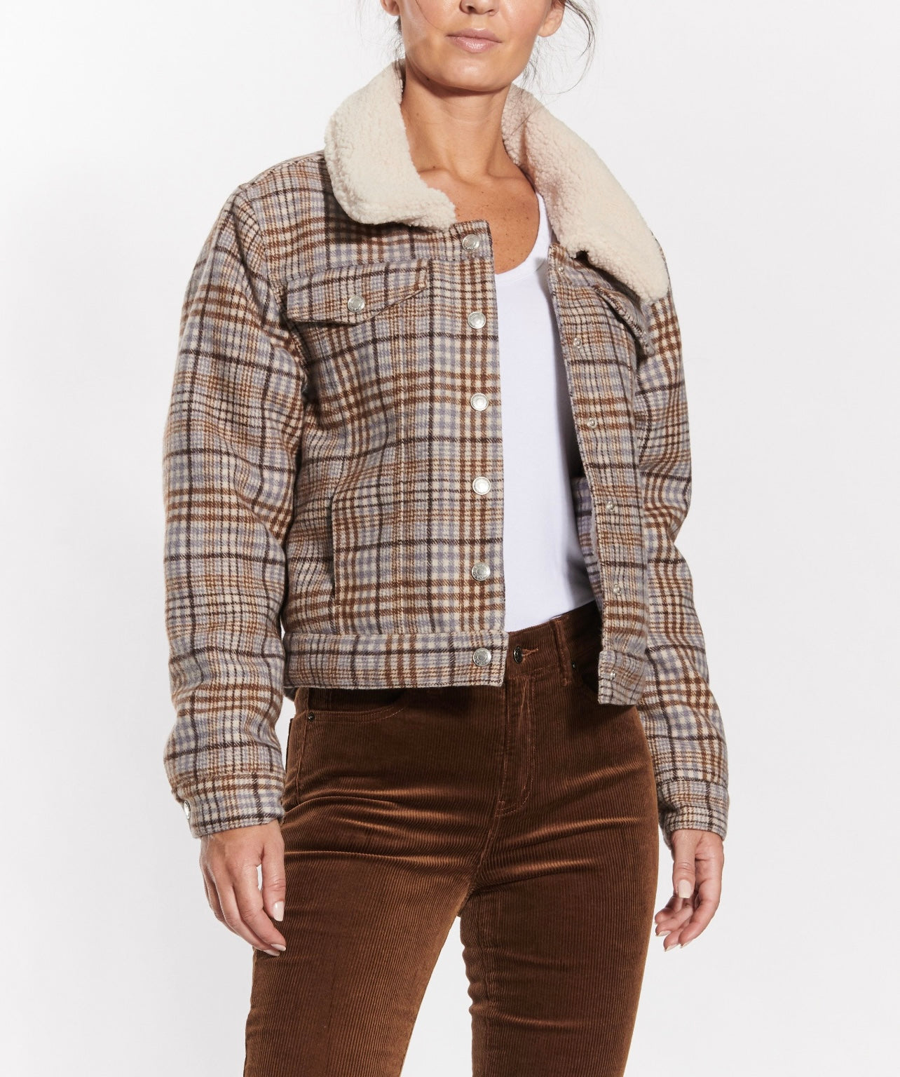 OAT Reversible LEGIT Plaid/Sherpa Trucker Jacket