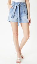 KC HiWaist LIKELY PaperBag Tie Denim Short