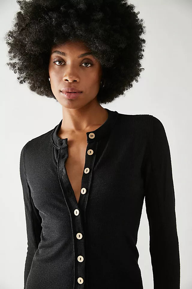 FREE PEOPLE RibKnit GIA ButtonDown Knit Maxi Cardigan Dress