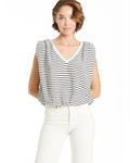 ANOTHER LOVE Striped DARA Shoulder Pad Sleeveless Top