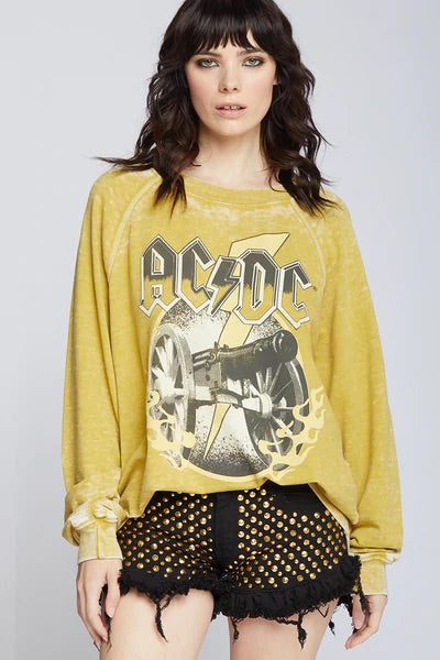 *RECYCLED KARMA Rock Cannon AC/DC Sweatshirt
