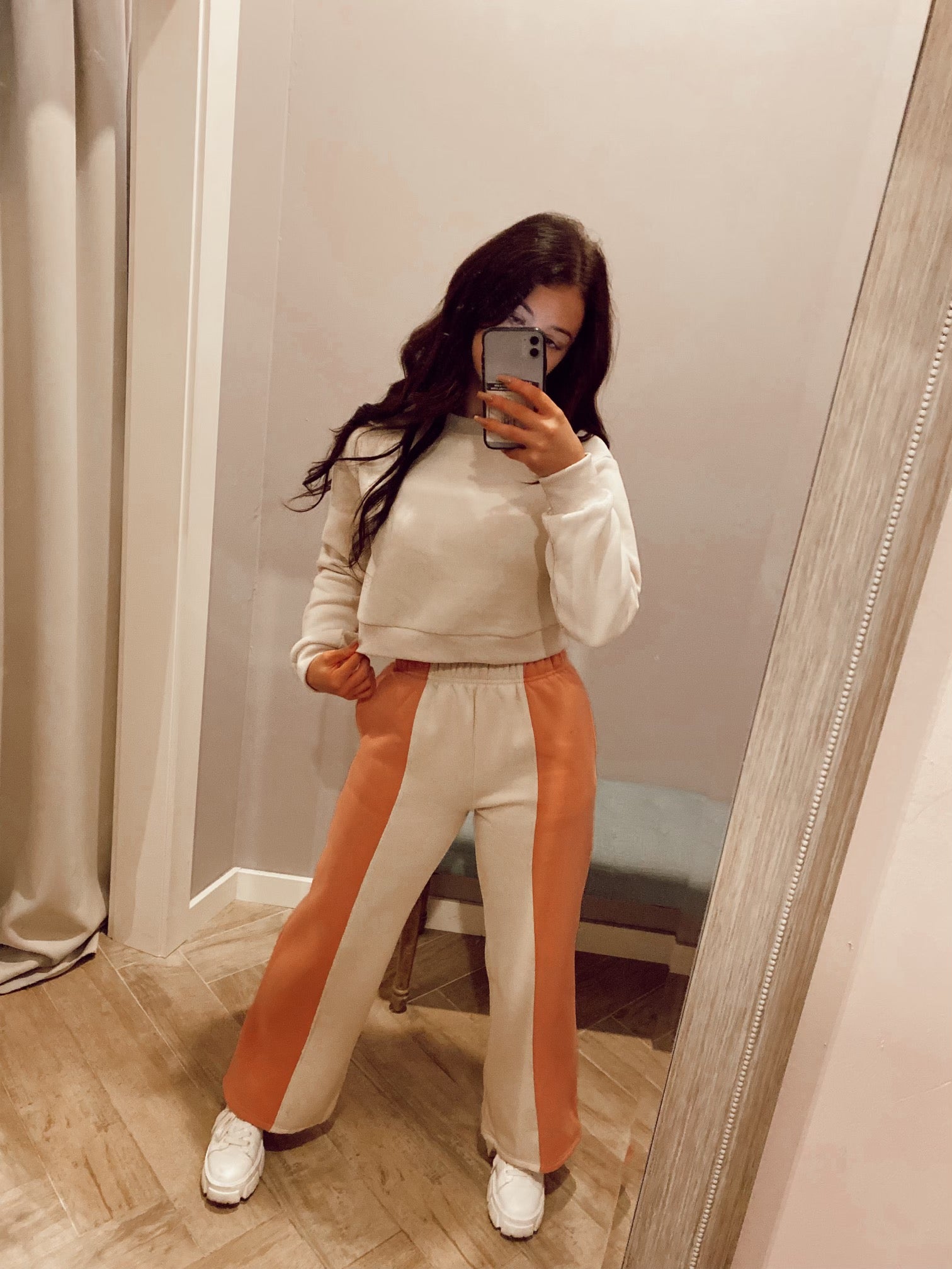 Shaci PEAK 2-Tone Wide Leg Fleece Pants