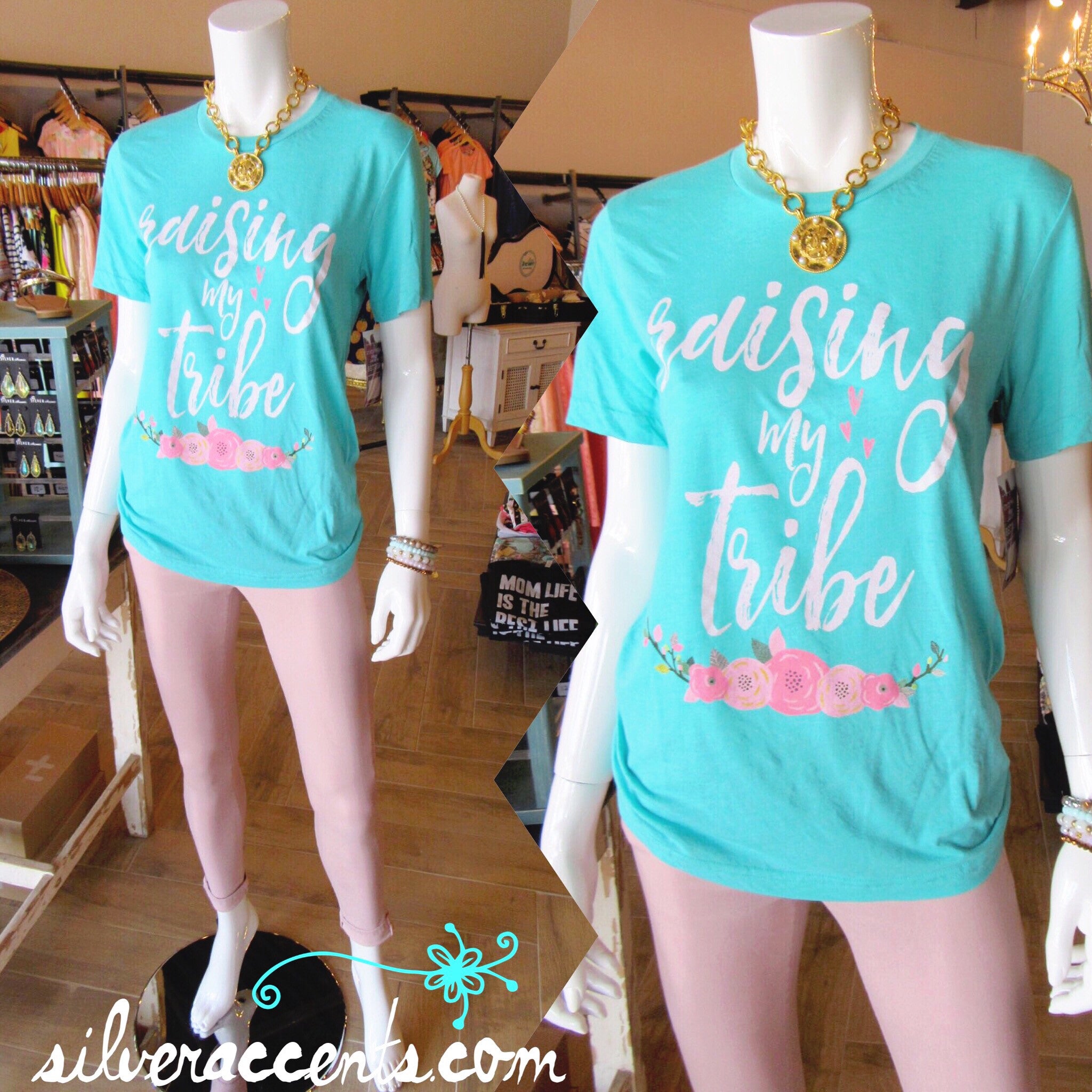 RAISING MY TRIBE Boho Chic TrBlend Graphic Tee Top