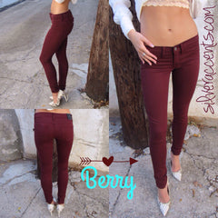 *FLYING MONKEY Stretch BERRY Colored Skinny Jean