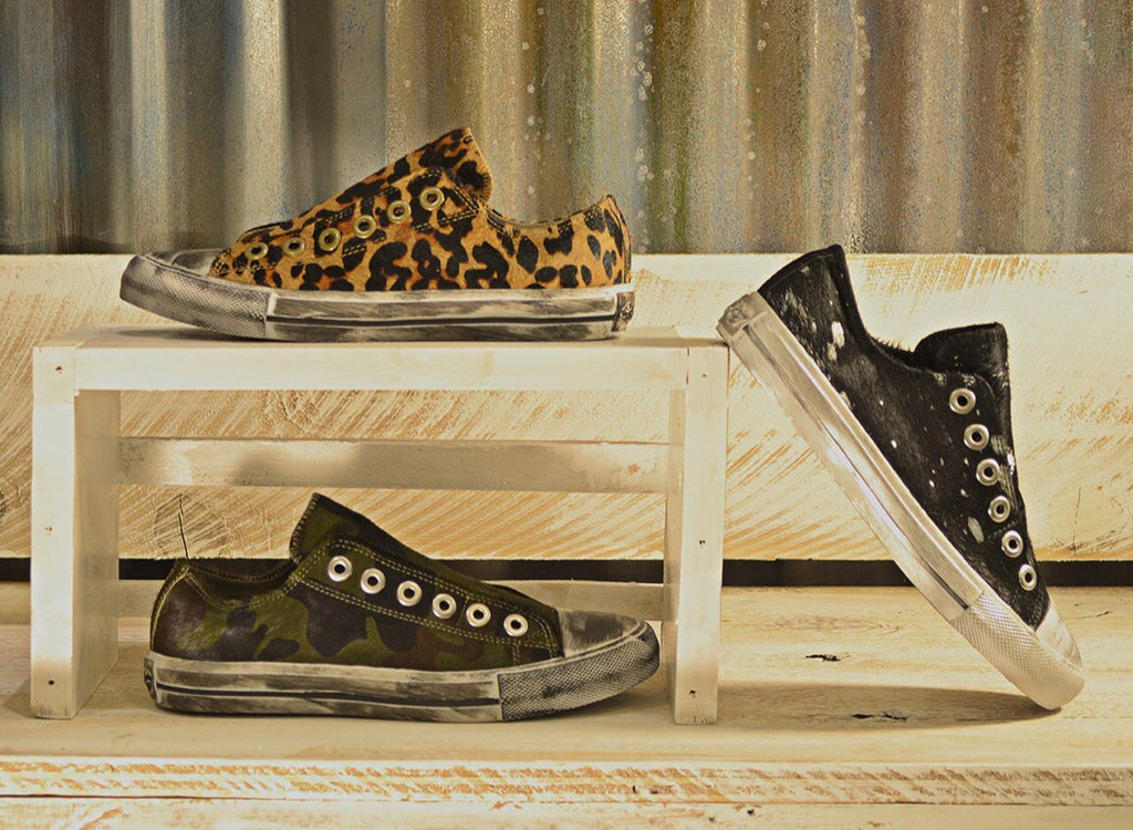 NAUGHTY MONKEY Vintage Distressed SHALOMAR Ponyhair Sneaker Shoe