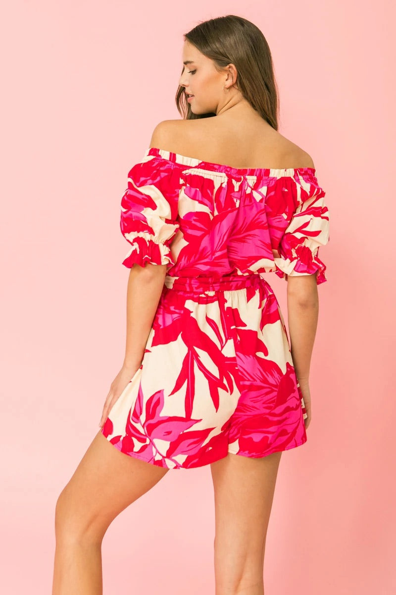 HARLOWE  Floral Off~Shoulder Romper