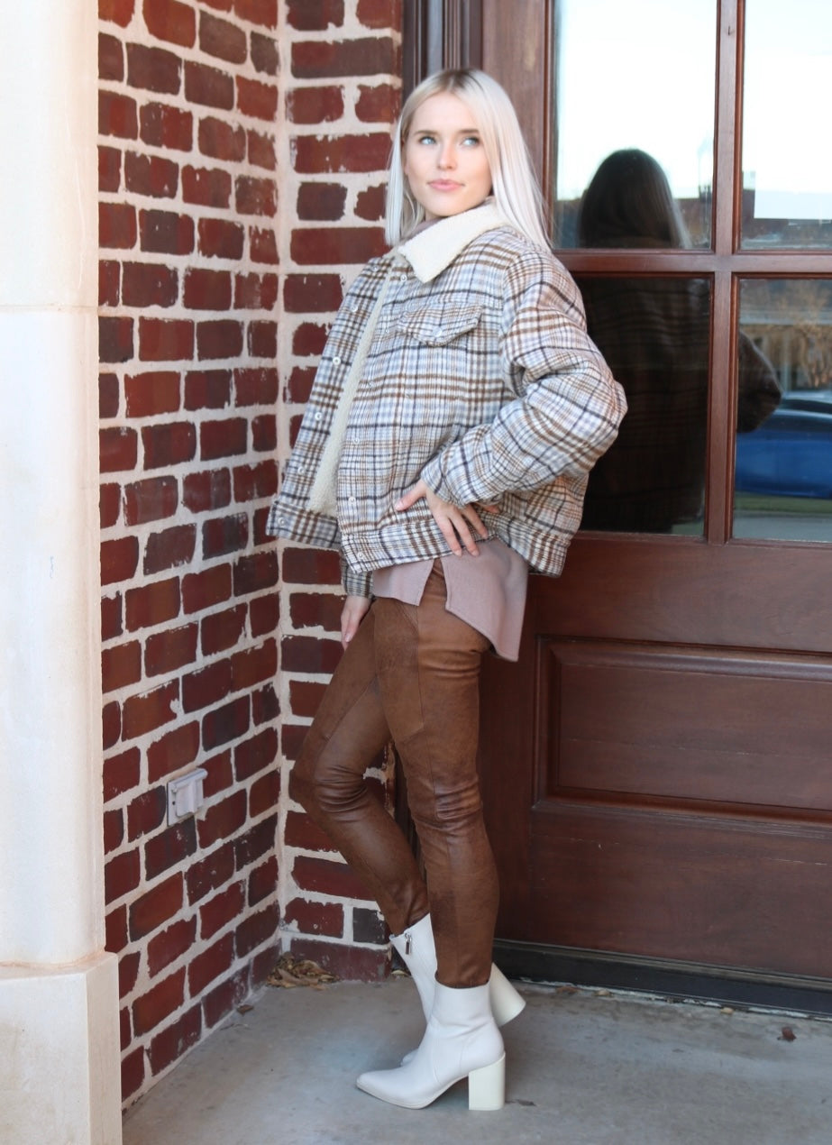 OAT Reversible LEGIT Plaid/Sherpa Trucker Jacket