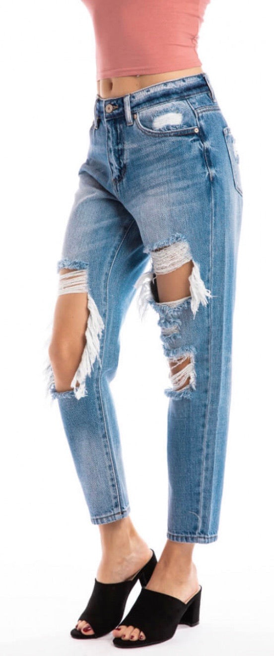 KANCAN HiRise CAMRYN HeavyDistress Jean