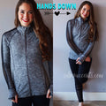 HANDS DOWN Mesh Panel ThumbHole Marled Athleisure Jacket