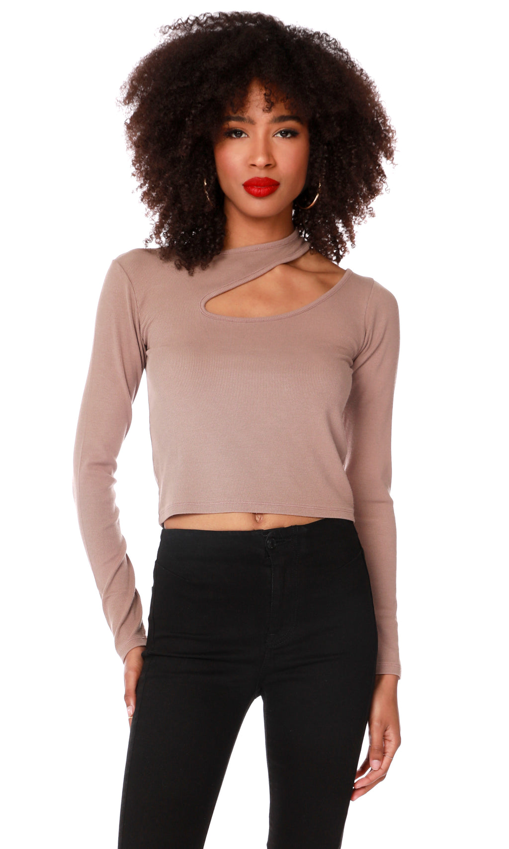 BOBI Cutout DEVASTATE Modal RibKnit Top