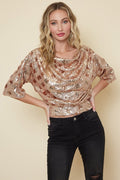 BUBBLY Sequin DropShoulder Top