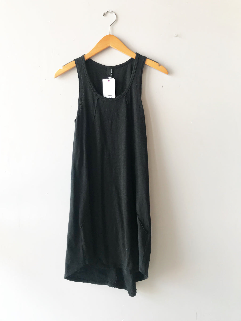 BOBI Slub Jersey TRUE GRIT RawSeam Detail ScoopHem Tank Dress