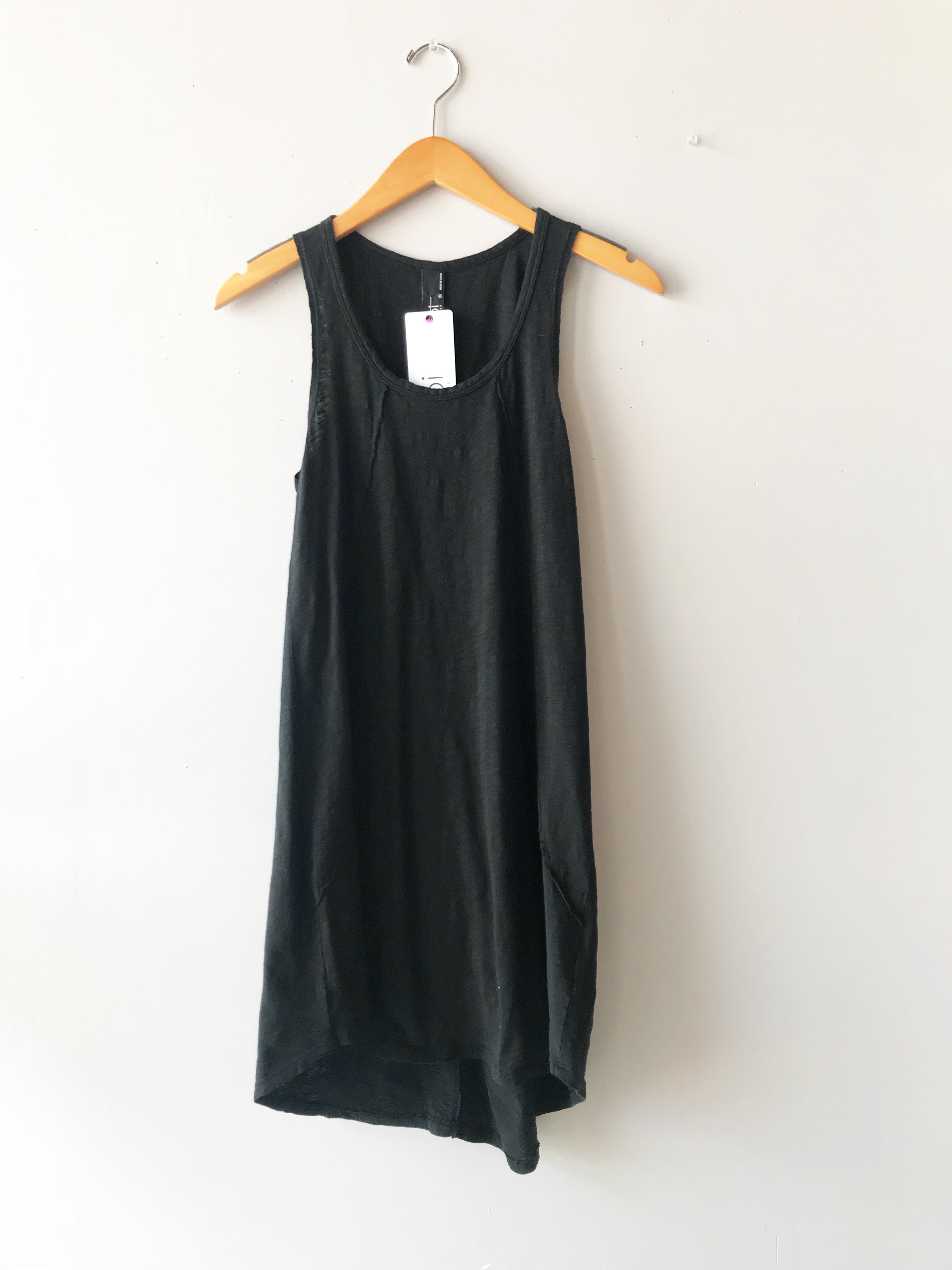 BOBI Slub Jersey TRUE GRIT RawSeam Detail ScoopHem Tank Dress