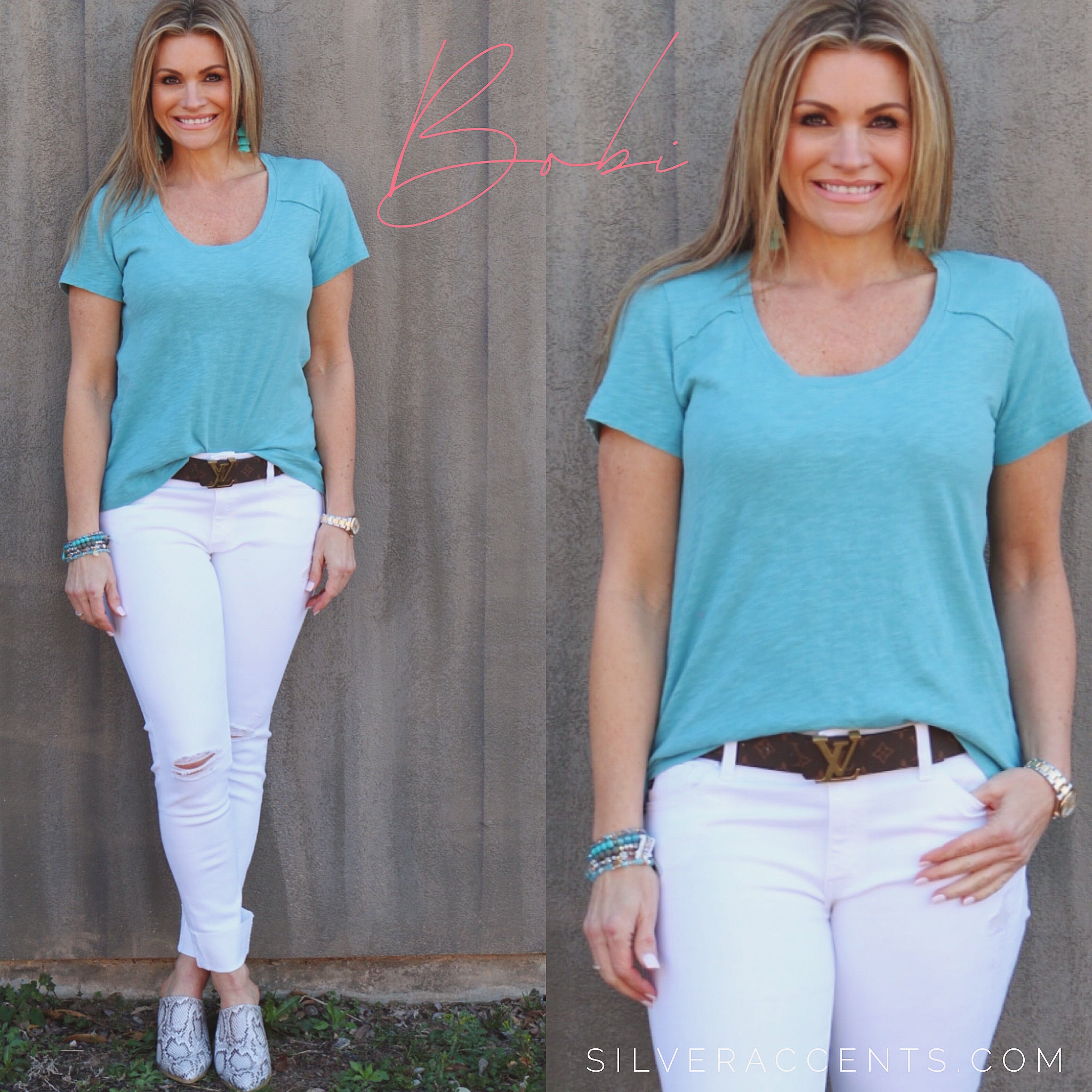 BOBI Slub Jersey BECKHAM RawSeam HiLo ScoopNeck Top