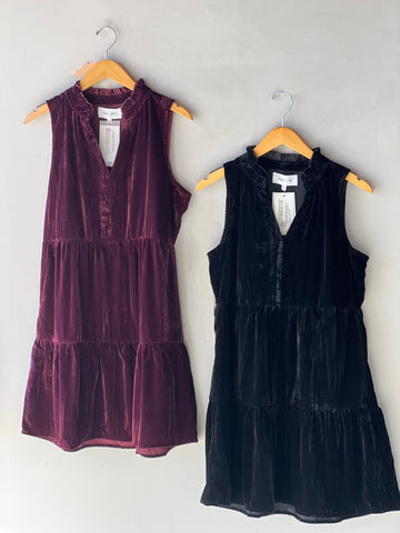 DEAR JOHN Tiered ELIZA Velvet Sleeveless Dress