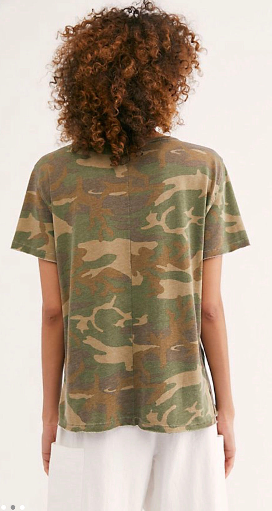 FREE PEOPLE Print TOURIST CrewNeck Tee Top