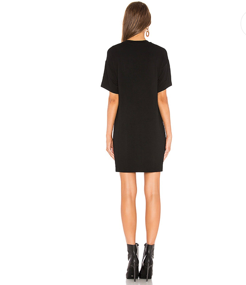 BOBI GOALS Lace Up V-Neck Mini Dress