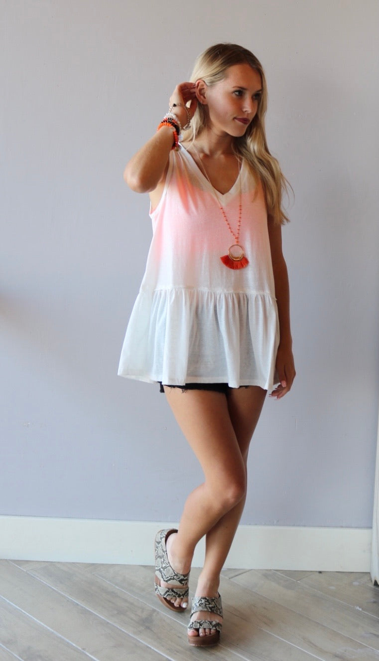 Entro CALLIE V-Neck DropWaist MelangeKnit Top
