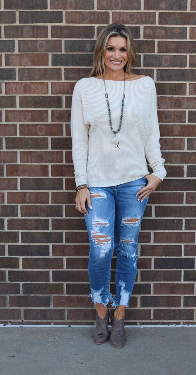 FREEFALL SuperSoft RibKnit Boatneck Sweater Top