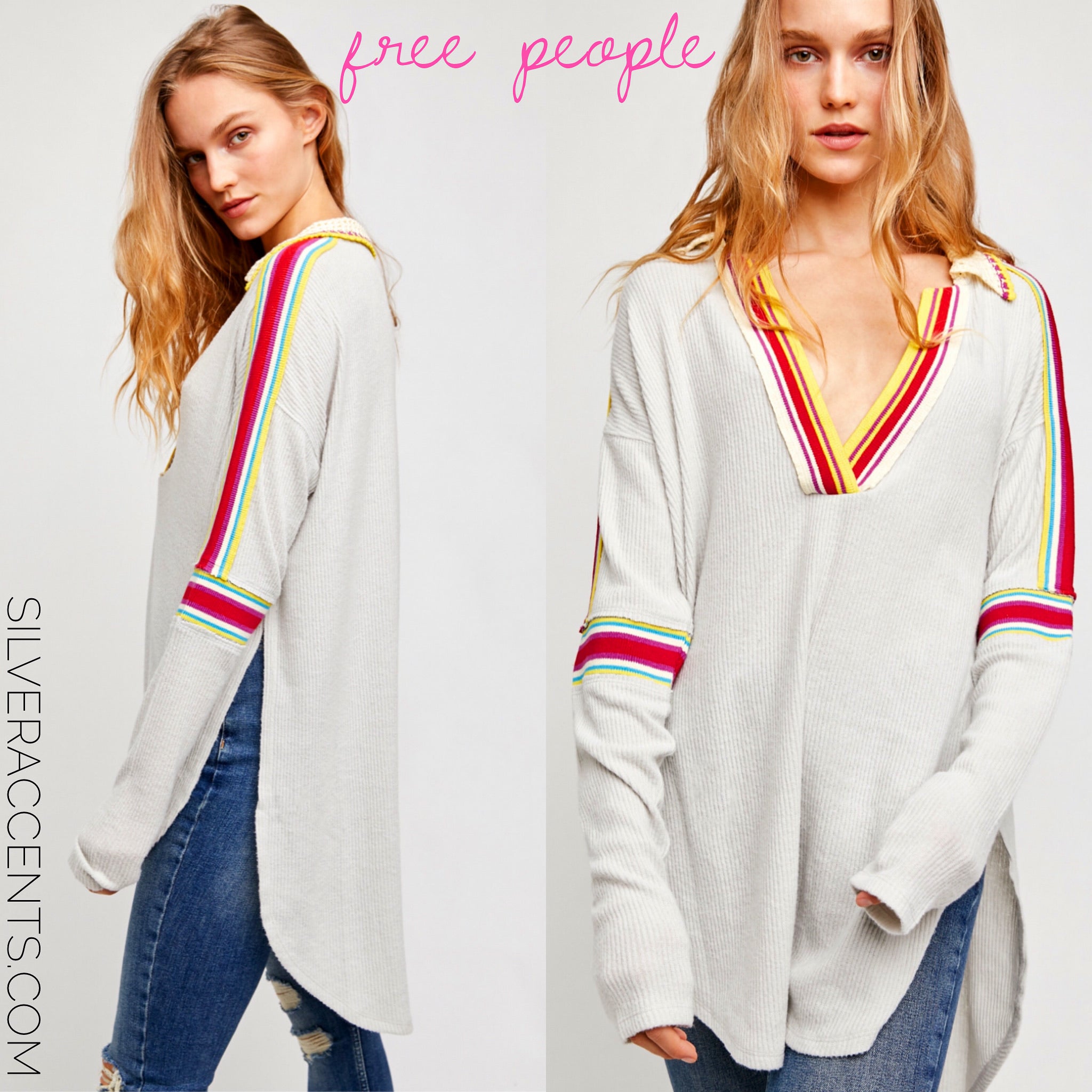 FREE PEOPLE RibKnit FEELING MAGICAL SWIT V-Neck Top