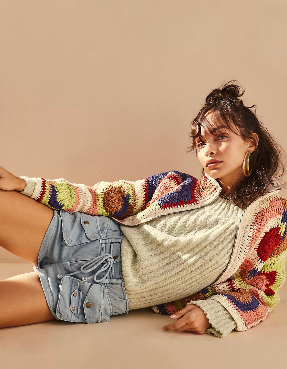 FREE PEOPLE Solid WAIMEA Slouchy Shorts