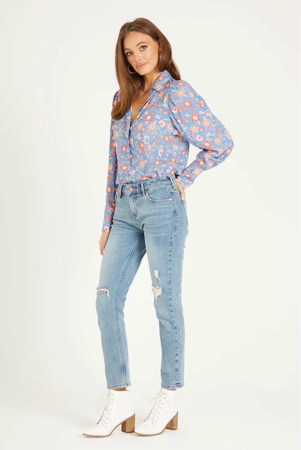 DEAR JOHN  Cuffed BLAIRE HiRise FrayHem Jeans