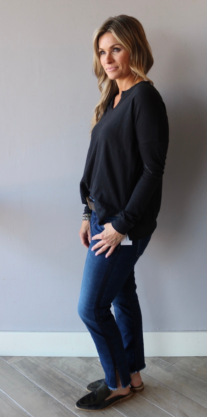 BOBI SplitNeck CADENCE SlubJersey Top