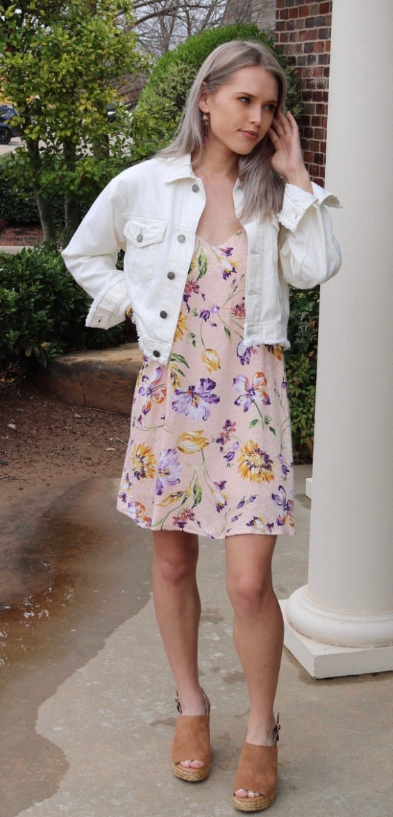 ABBOTT Floral Leopard Embossed Racer Back Sundress