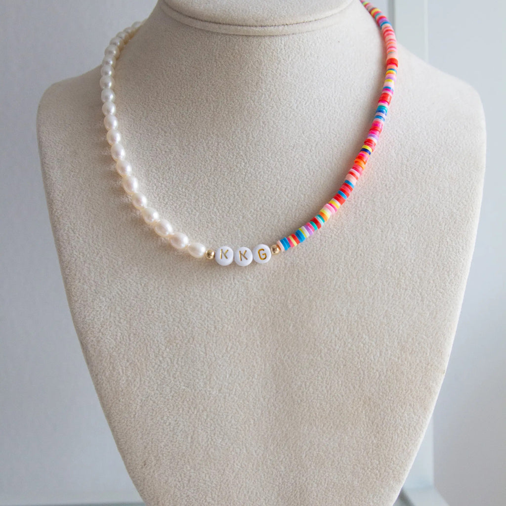 TA Sorority Multicolor PEARL Greek Chic Necklace