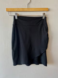 BOBI Rib Knit VERSED Surplice Skirt