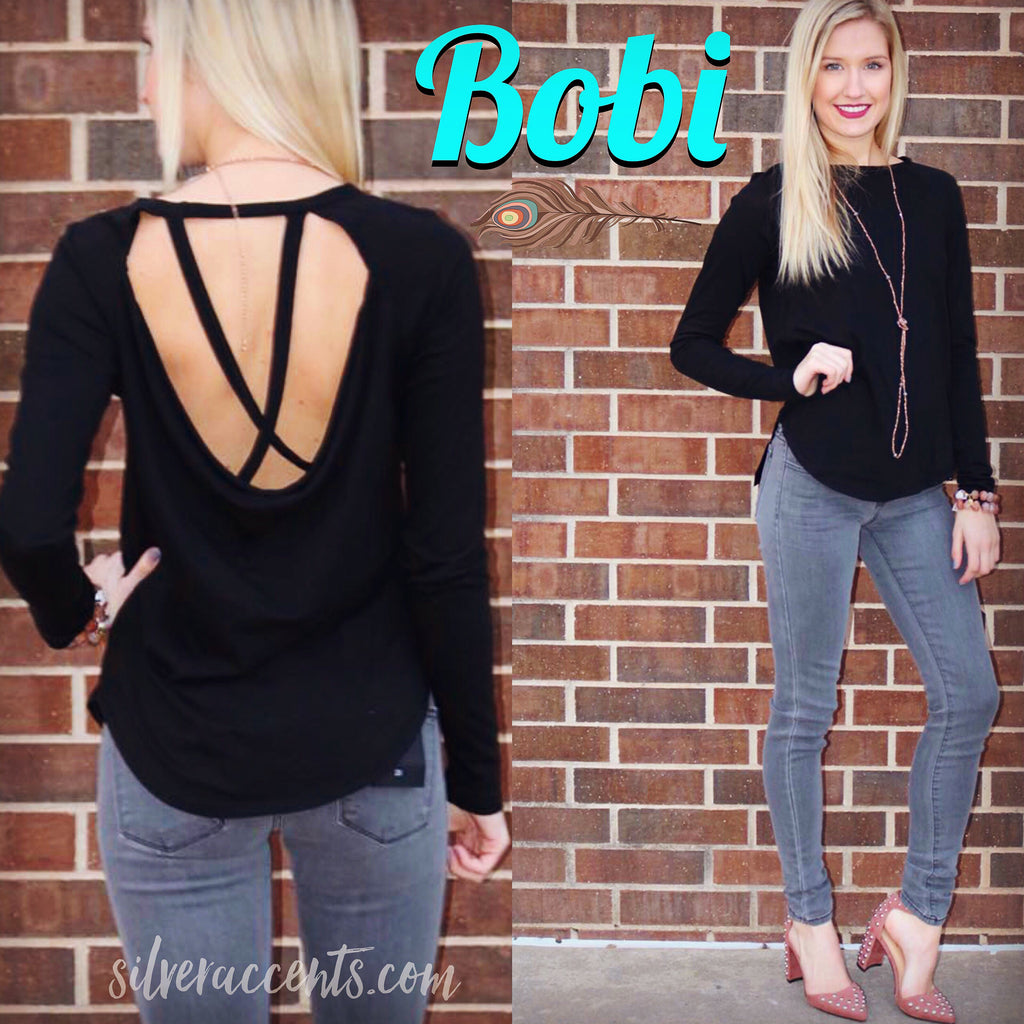 BOBI Jersey ELICIT Cutout CowlBack Top