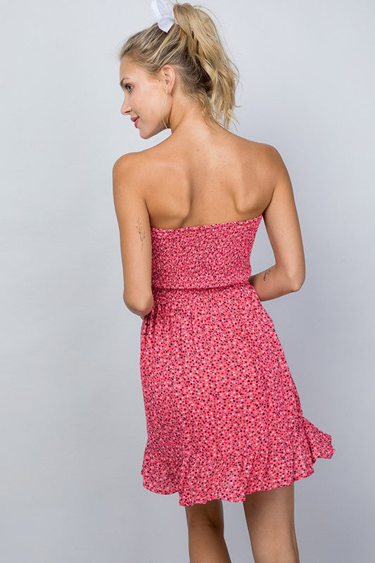EARLY LIGHT StarPrint Strapless TieFront Dress
