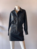 TERMS VeganLeather ButtonDown ShirtDress