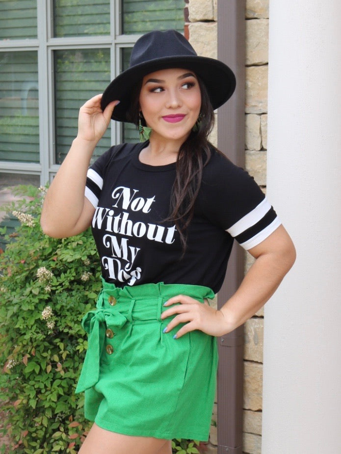 Zutter NOT WITHOUT MY DOG  Graphic Ringer Tee Top